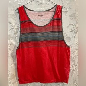 Carnival Red & Gray Striped Tank Top